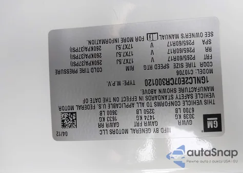 2012 Chevrolet Tahoe Commercial Fleet from USA, damaged, VIN 1GNLC2E07CR300120